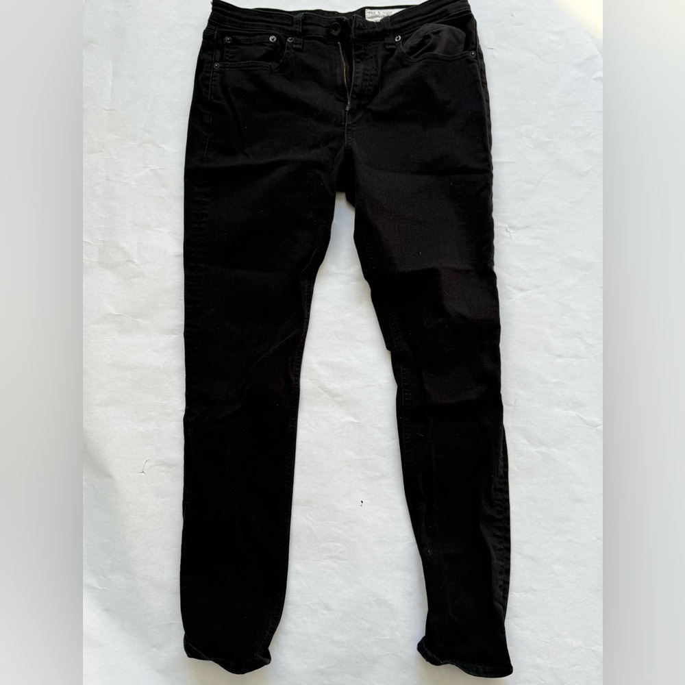 Rag & Bone Cate Mid-Rise Skinny Black Denim Jeans size 30
